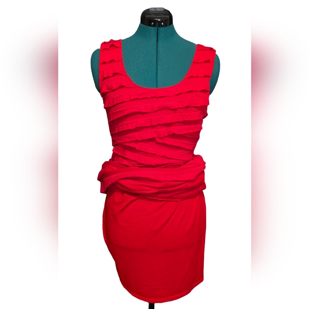 Max Studio Red Textured Mini Dress - Picture 5 of 9